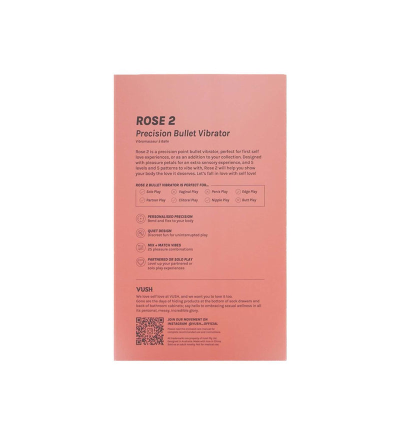 Vush - The Rose 2 Precision Bullet Vibrator - Lichtroze-laced-up.nl