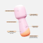 Vush - Peachy - Mini Wand Vibrator - Lichtroze-laced-up.nl