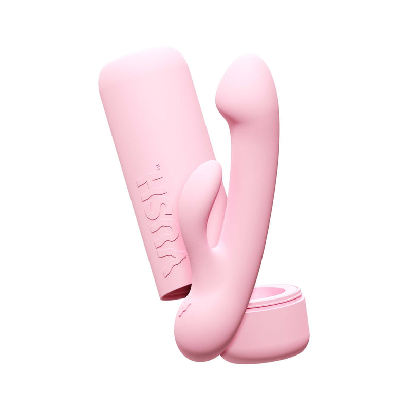 Vush - Pop Glow - Dubbele Stimulatie Rabbit Vibrator - Met Opbergkoker - Lichtroze-laced-up.nl