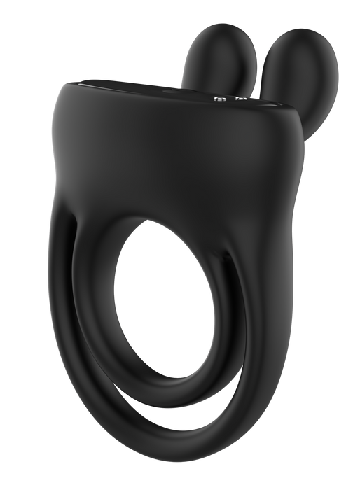 The Wave - Vibrating Cockring with Clitoris Stimulator - No. 26 - Black