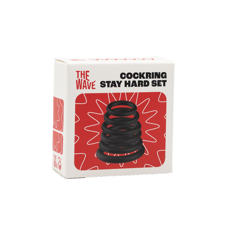 The Wave - Stay Hard -Cockring Set No. 2 - 6 pieces - Black