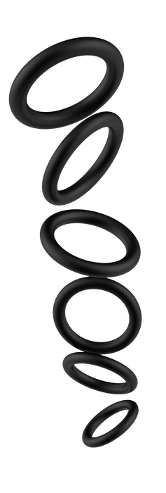 The Wave - Stay Hard -Cockring Set No. 2 - 6 pieces - Black