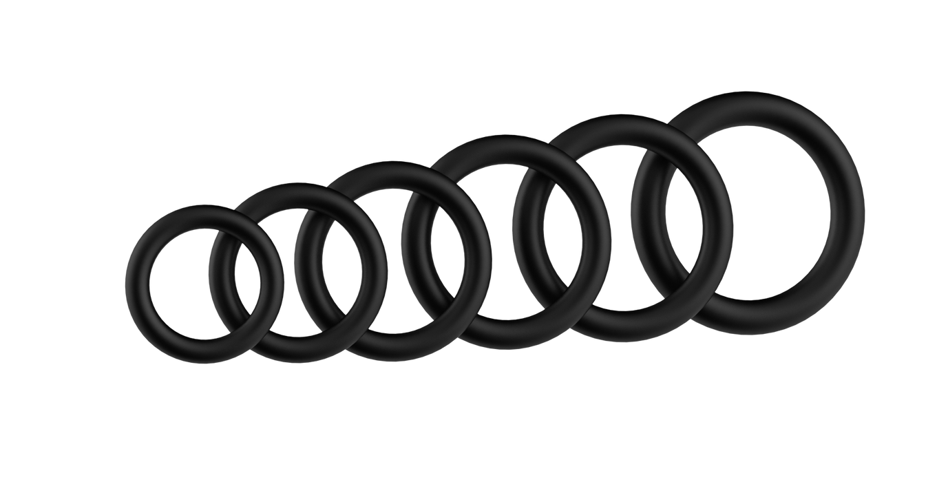 The Wave - Stay Hard -Cockring Set No. 2 - 6 pieces - Black
