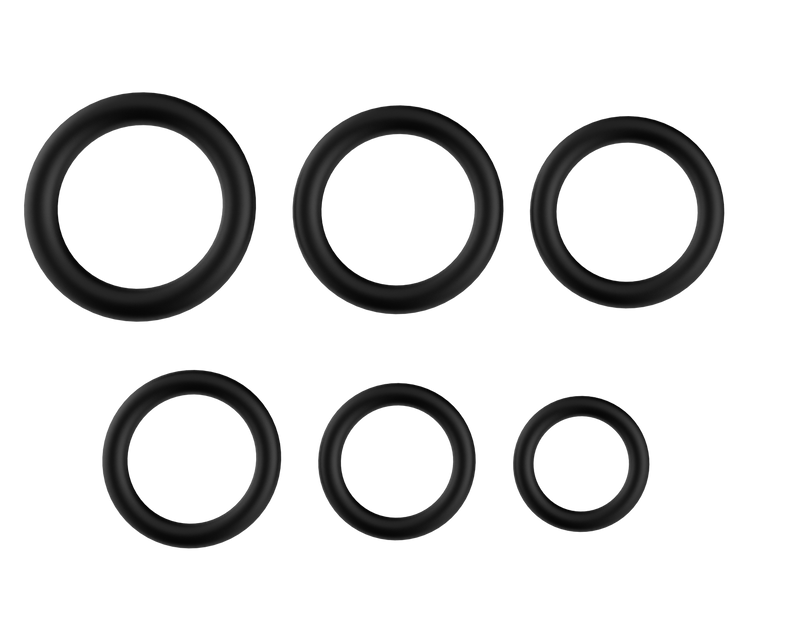 The Wave - Stay Hard -Cockring Set No. 2 - 6 pieces - Black
