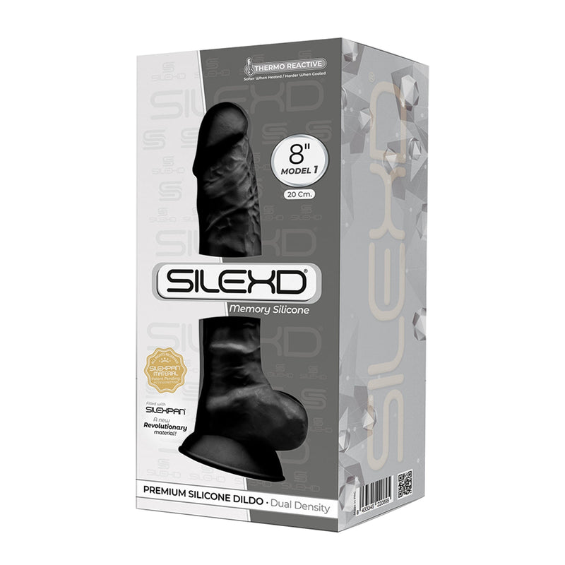 SILEXD - Consolador realista - Modelo 1 - 20 cm - Negro