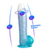 SILEXD - Angel Dildo - Vloeibare Silicone Dildo - 18.5 x 4.1 cm - Blauw/Wit/Turquoise-Erotiekvoordeel.nl