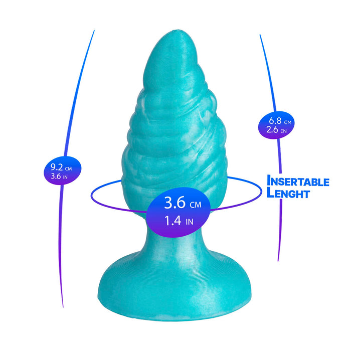 SILEXD - Melty - Thermoreactieve Siliconen Buttplug - 9.2 cm x 3.6 cm - Turquoise-Erotiekvoordeel.nl