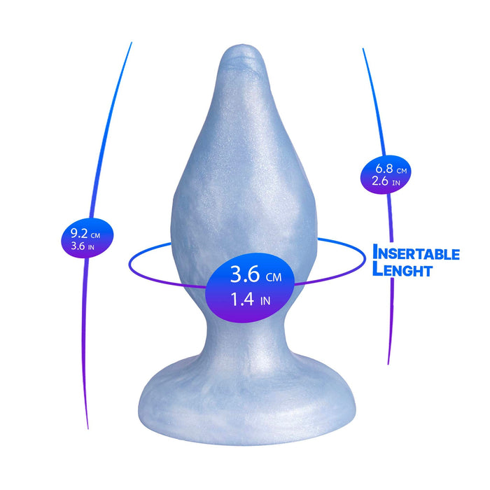 SILEXD - Diamond - Thermoreactieve Siliconen Buttplug - 9.2 cm x 3.6 cm - Lichtblauw-Erotiekvoordeel.nl