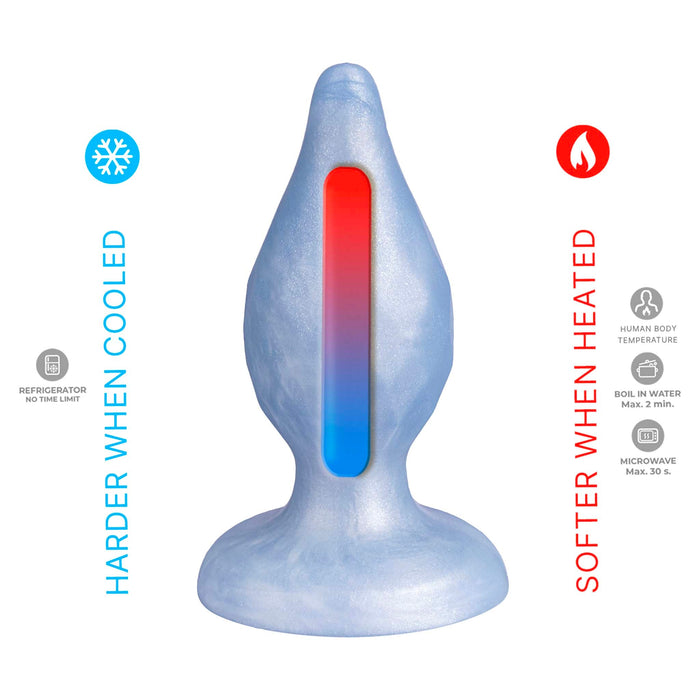 SILEXD - Diamond - Thermoreactieve Siliconen Buttplug - 9.2 cm x 3.6 cm - Lichtblauw-Erotiekvoordeel.nl