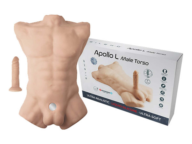 SILEXD - Apollo Masturbator - Mannelijk Torso plus Dildo - Lichte Huidskleur