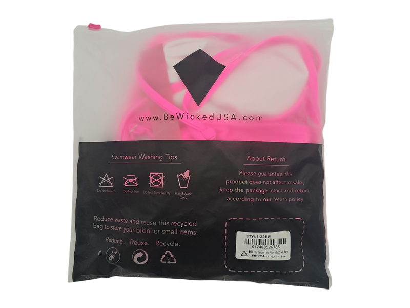 Be Wicked - Odette - Badpak - Neon Roze-laced-up.nl