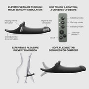 Strap-On-Me - Multi Orgasm Dildo - Strapless Strap-on met Luchtdruk Stimulatie - Zwart-Erotiekvoordeel.nl