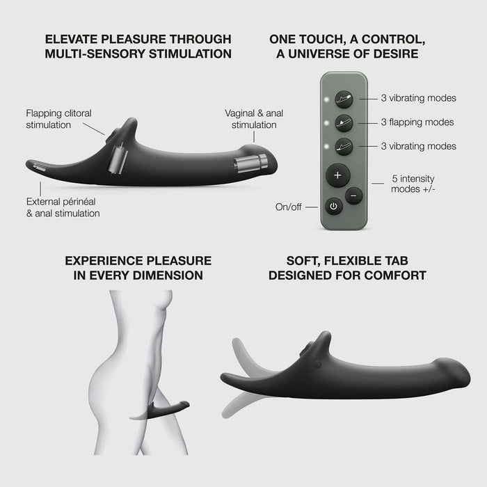 Strap-On-Me - Multi Orgasm Dildo - Strapless Strap-on met Luchtdruk Stimulatie - Zwart-Erotiekvoordeel.nl