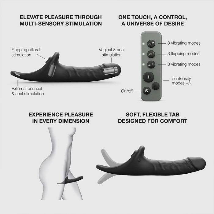 Strap-On-Me - Multi Orgasm Realistische Dildo - Strapless Strap-on met Flapper Technologie - Zwart-Erotiekvoordeel.nl