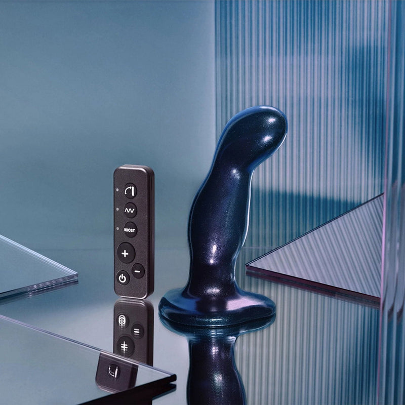Strap-On-Me - Vibrerende Vingerende Dildo - Maat M - Blauw-Erotiekvoordeel.nl