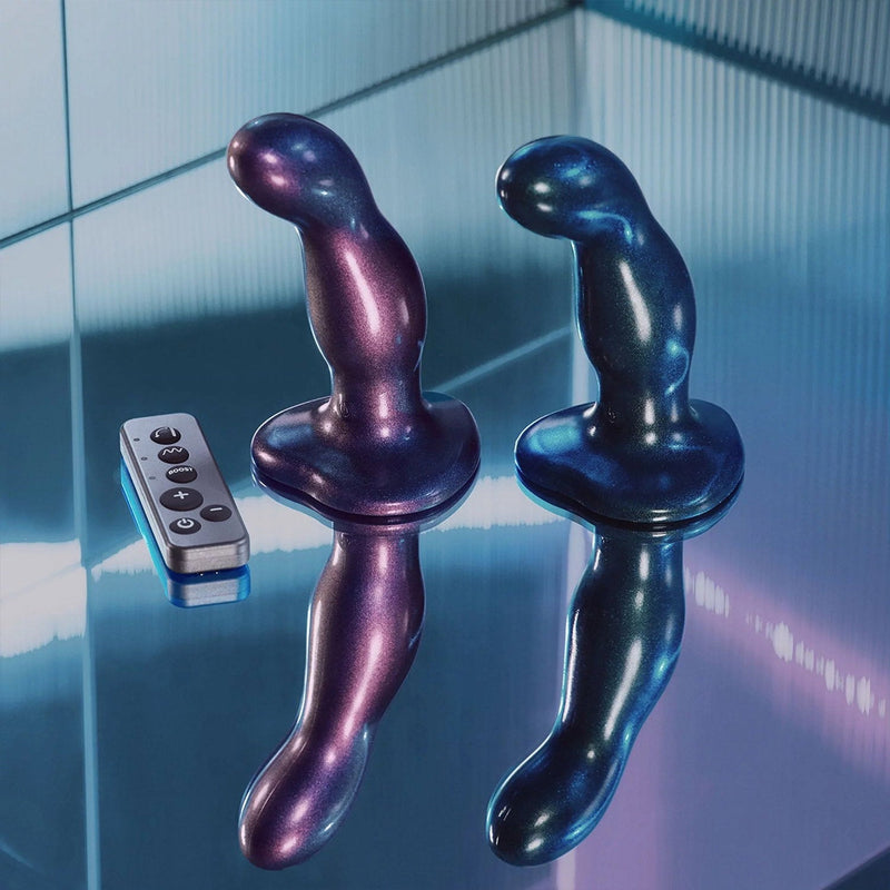 Strap-On-Me - Vibrerende Vingerende Dildo - Maat M - Blauw-Erotiekvoordeel.nl