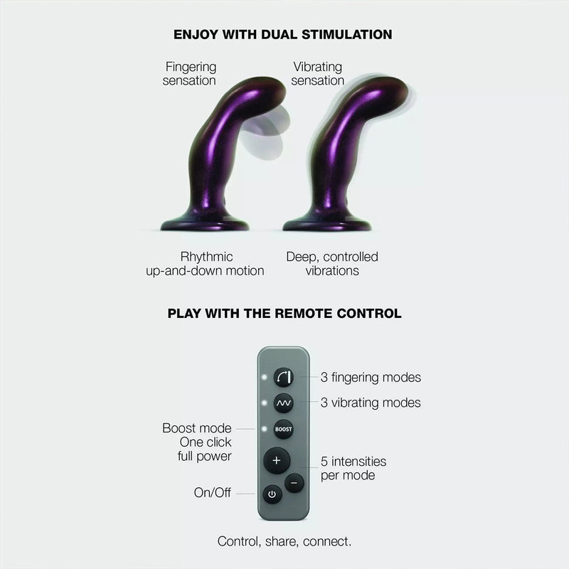 Strap-On-Me - Vibrerende Vingerende Dildo - Maat M - Paars-Erotiekvoordeel.nl