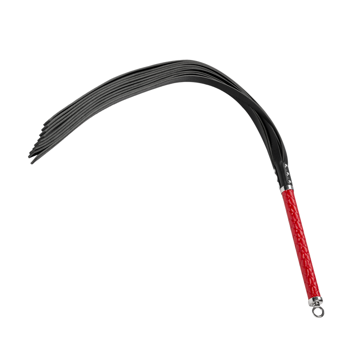 RISE - Lange Flogger met Harde Strengen – Rood-Erotiekvoordeel.nl