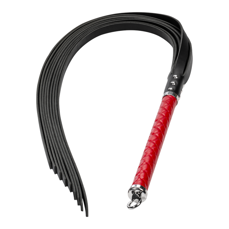 RISE - Lange Flogger met Harde Strengen – Rood-laced-up.nl