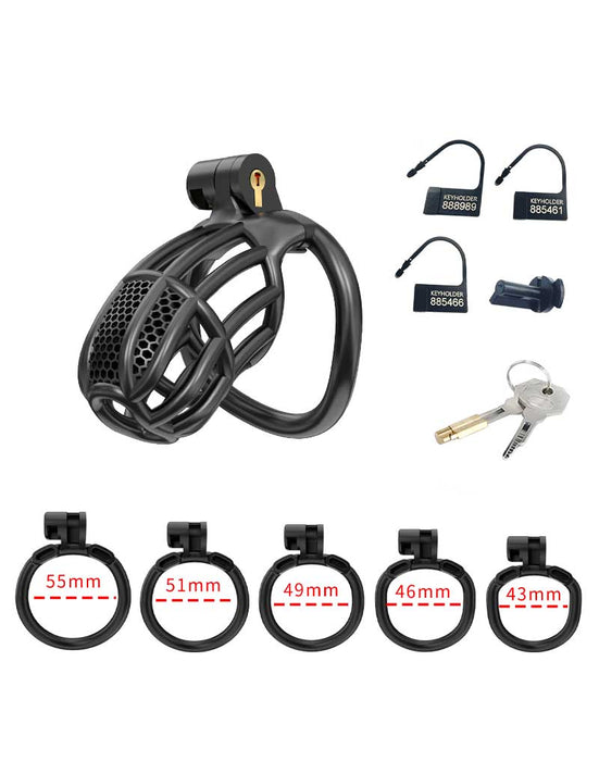 Rimba P-Cage - P-Cage PC06 - Kuisheidskooi - Peniskooi - Maat M - Zwart-Erotiekvoordeel.nl