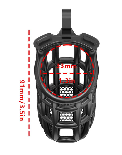 Rimba P-Cage - P-Cage PC06 - Kuisheidskooi - Peniskooi - Maat L - Zwart-Erotiekvoordeel.nl