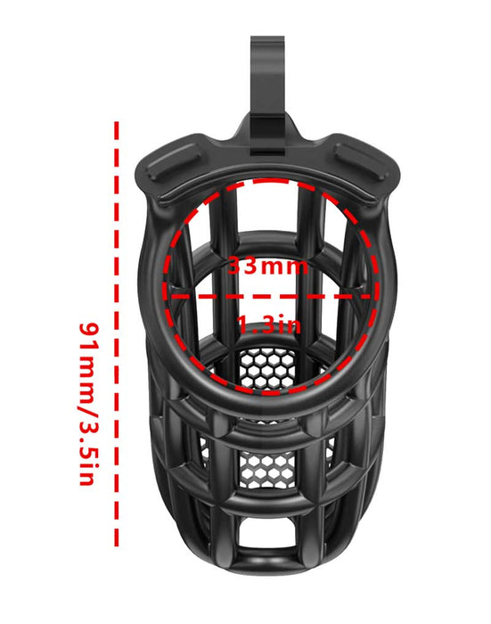 Rimba P-Cage - P-Cage PC06 - Kuisheidskooi - Peniskooi - Maat L - Zwart-Erotiekvoordeel.nl