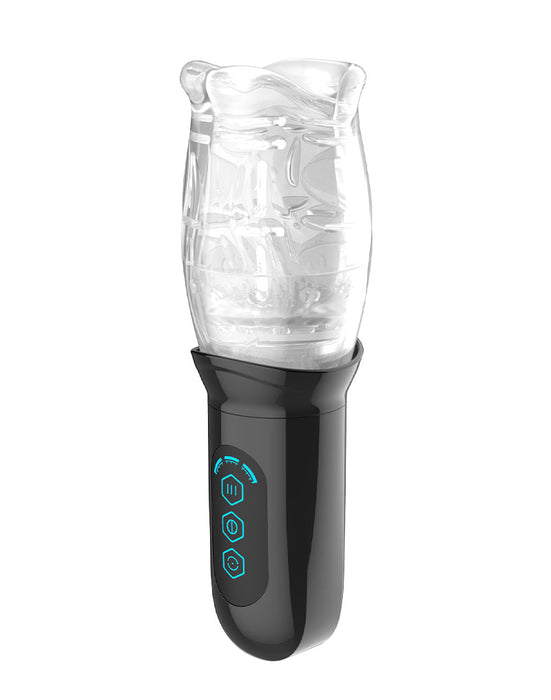 Rimba Toys - Orgastobator 05 - Automatische Roterende Masturbator - Zwart/Transparant-laced-up.nl