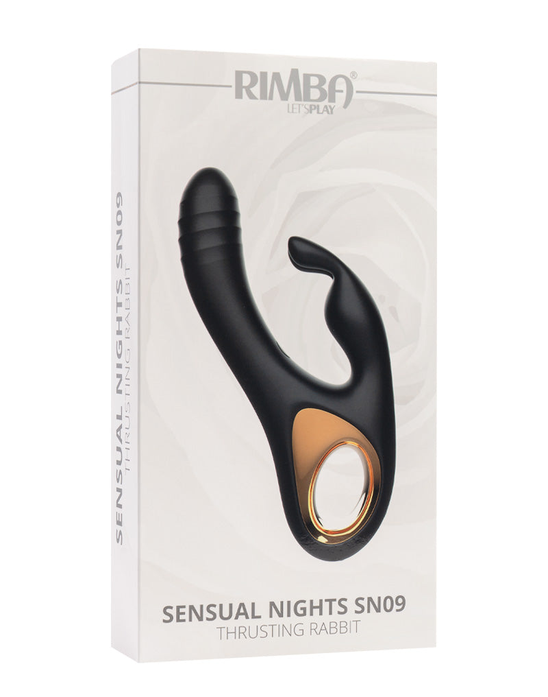 Rimba - Sensual nights SN09 - Stotende Rabbit Vibrator - Zwart-laced-up.nl