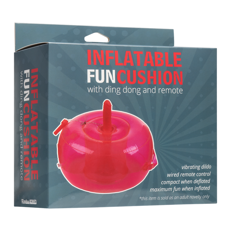 Opblaasbare Dildo Poef Cushion - met Ding Dong en afstandsbediening - Roze-laced-up.nl