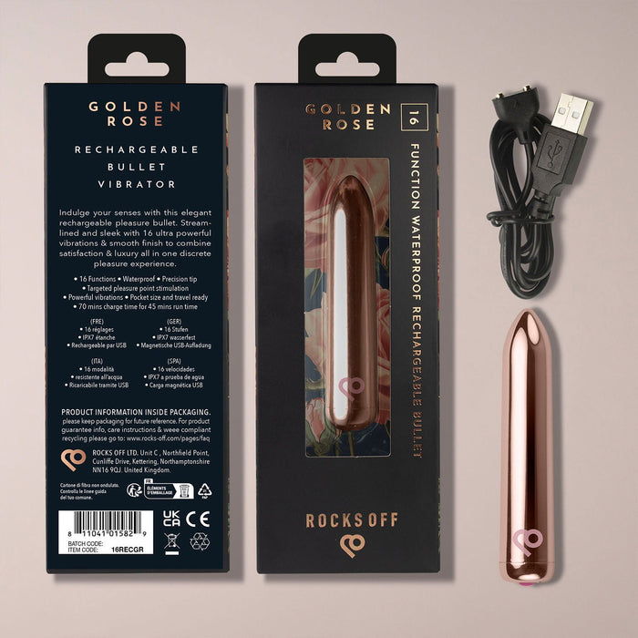 Rocks-off - Oplaadbare Bullet Vibrator - Rosé Goud-Erotiekvoordeel.nl