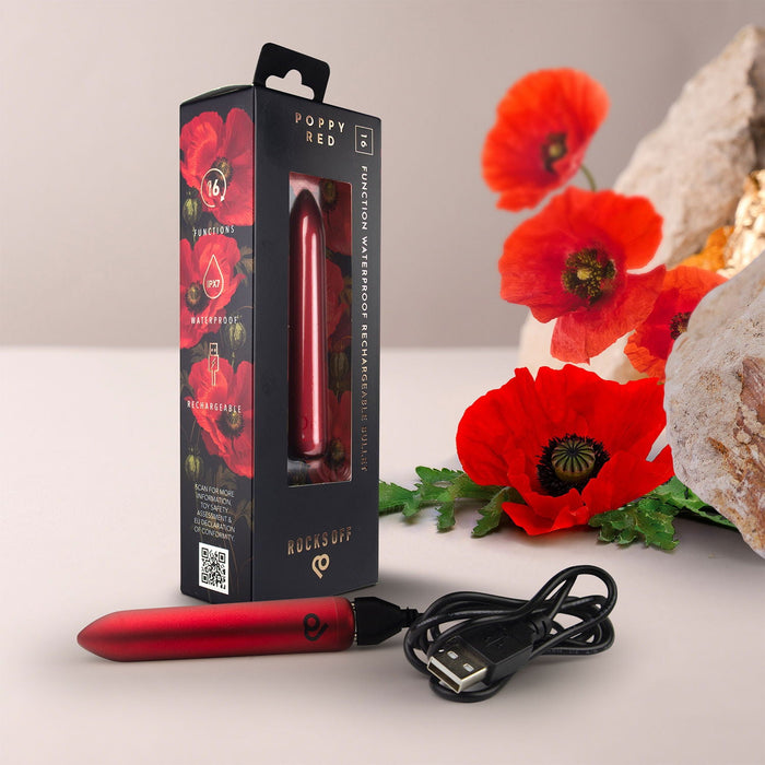 Rocks-off - Oplaadbare Bullet Vibrator - Poppy Red-laced-up.nl