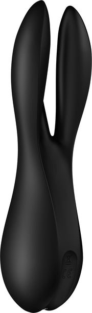 Satisfyer - Threesome 2 - Multifunctionele Vibrator Met 3 Voelsprieten - Zwart-laced-up.nl
