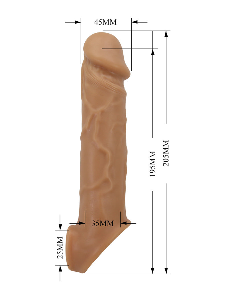 Pretty Love - Lionel - Penis Sleeve - Lichte Huidskleur - TPR - Diameter 4.3 cm x Lengte 20.5 cm-laced-up.nl