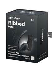 Satisfyer - Ribbed Petal - Draagbare Vibrator - Panty Vibrator - Vibrerend Eitje - Zwart-laced-up.nl