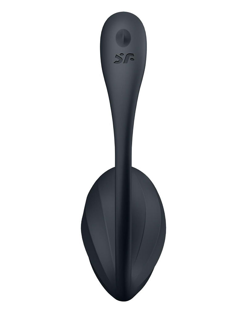 Satisfyer - Ribbed Petal - Draagbare Vibrator - Panty Vibrator - Vibrerend Eitje - Zwart-laced-up.nl