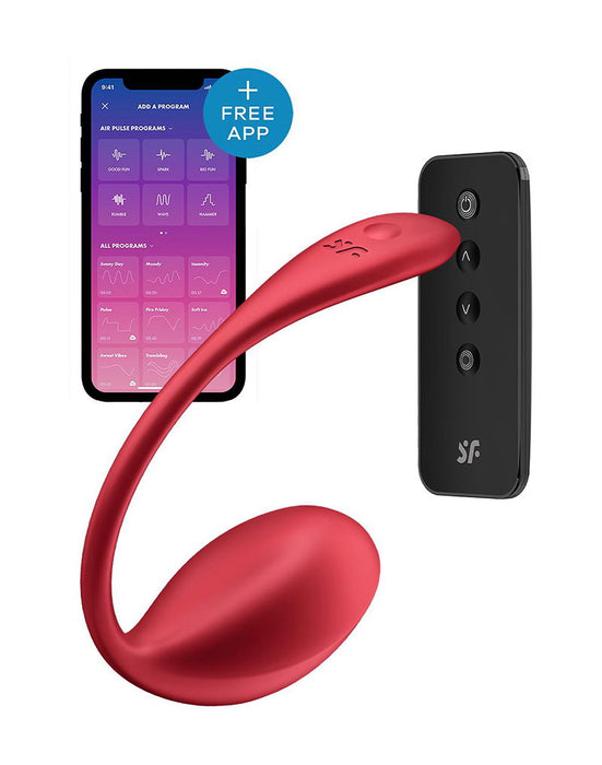 Satisfyer - Shiny Petal - Draagbare Vibrator - Panty Vibrator - Vibrerend Eitje - Rood-laced-up.nl