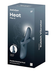 Satisfyer - Heat Flex 4 - Verwarmende Rabbit Vibrator - Grijs-laced-up.nl