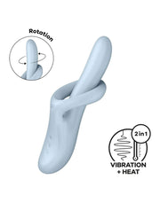 Satisfyer - Heat Flex 4 - Verwarmende Rabbit Vibrator - Lichtblauw-laced-up.nl