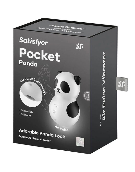 Satisfyer - Pocket Panda - Dubbele Air Pulse Vibrator - Zwart/Wit-Erotiekvoordeel.nl