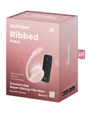 Satisfyer - Ribbed Petal - Draagbare Vibrator - Panty Vibrator - Vibrerend Eitje - Roze-laced-up.nl