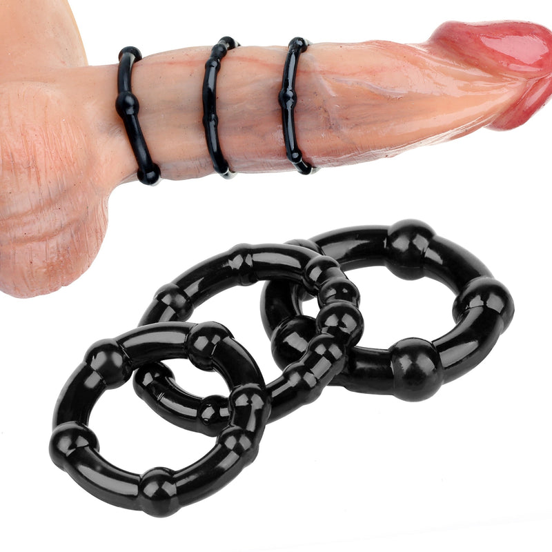Being Fetish - Cock Ring set (3pcs) black-laced-up.nl