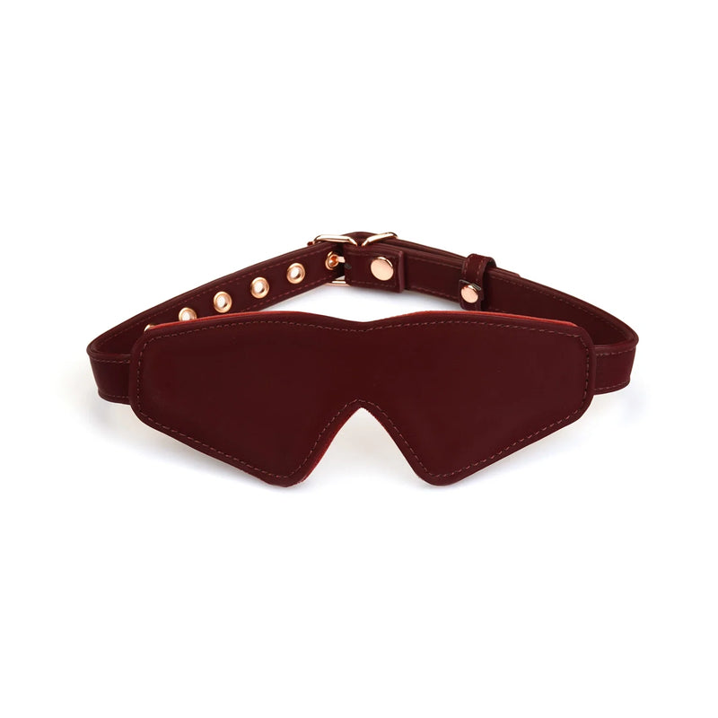 Liebe Seele - Metallic Shade Red - Vegan PU Lederen Blinddoek - Rood/Rosé Goud-Erotiekvoordeel.nl