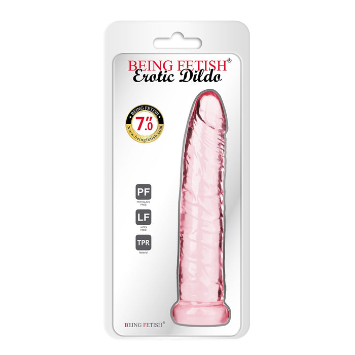 Being Fetish - TPR Dildo - 18 cm - Transparant Roze-Erotiekvoordeel.nl