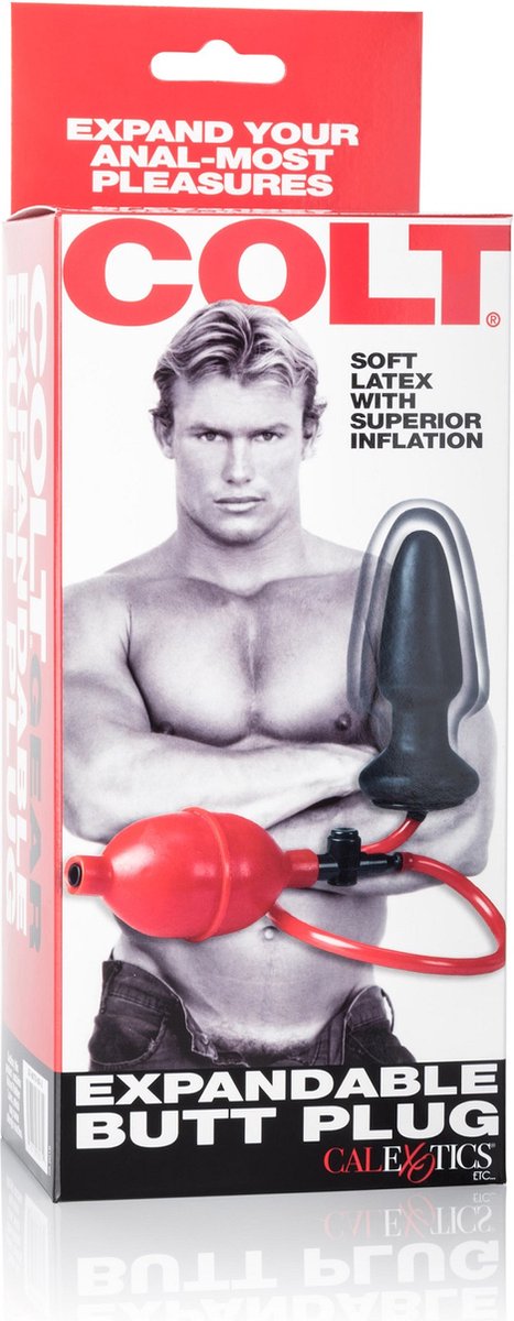 Colt – Opblaasbare Buttplug – Ø 40 mm – Rood/Zwart