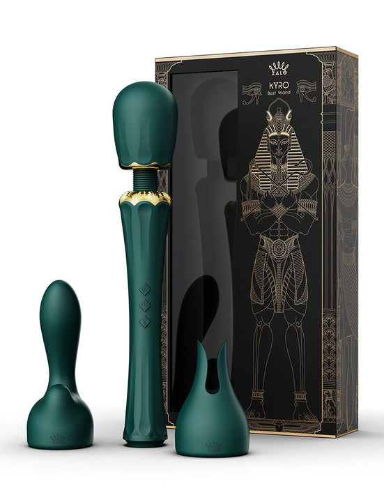 Zalo - Kyro - Wand Vibrator - Met 2 Opzetstukken - Smaragdgroen-Laced-up.nl