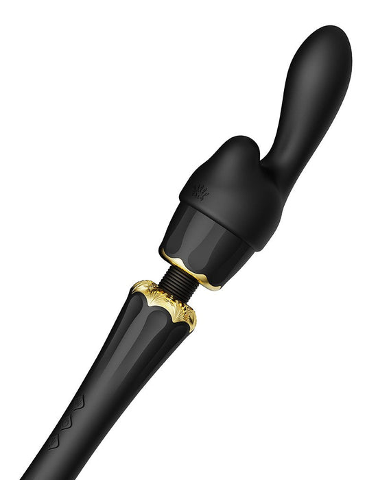 Zalo - Kyro - Wand Vibrator - Met 2 Opzetstukken - Zwart-Laced-up.nl