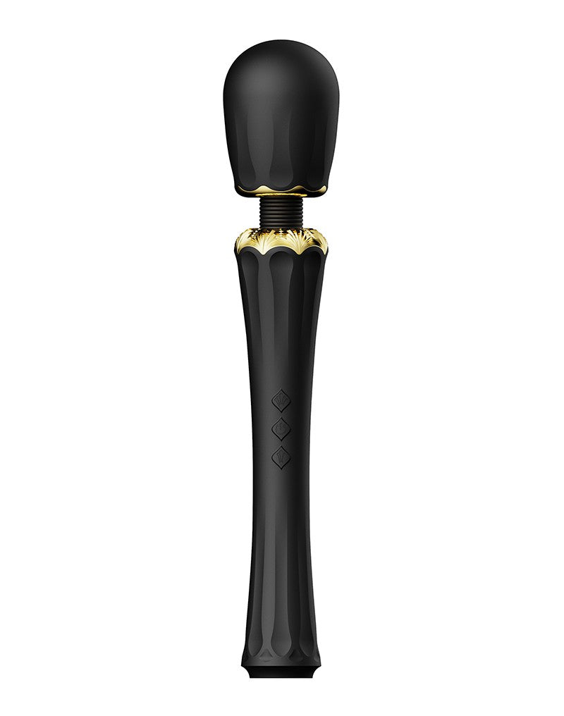 Zalo - Kyro - Wand Vibrator - Met 2 Opzetstukken - Zwart-Laced-up.nl