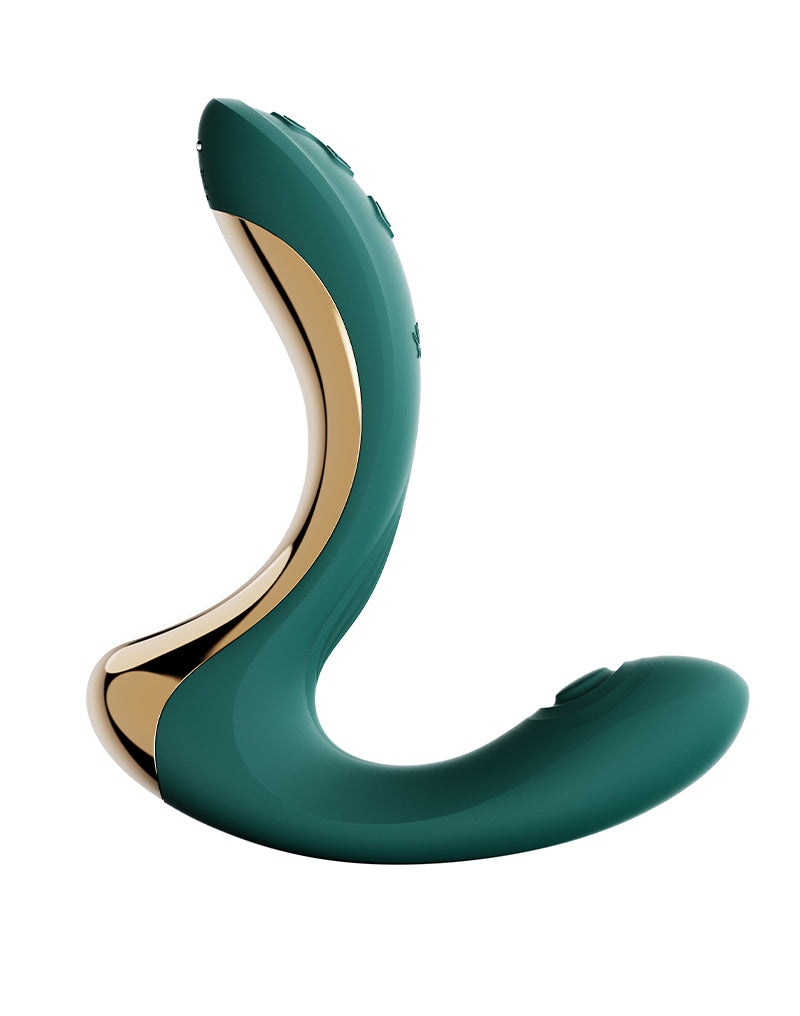 Zalo - Talis - G-Spot Pulsewave Vibrator met Zuigfunctie en Verwarmfunctie - Smaragd Groen-laced-up.nl