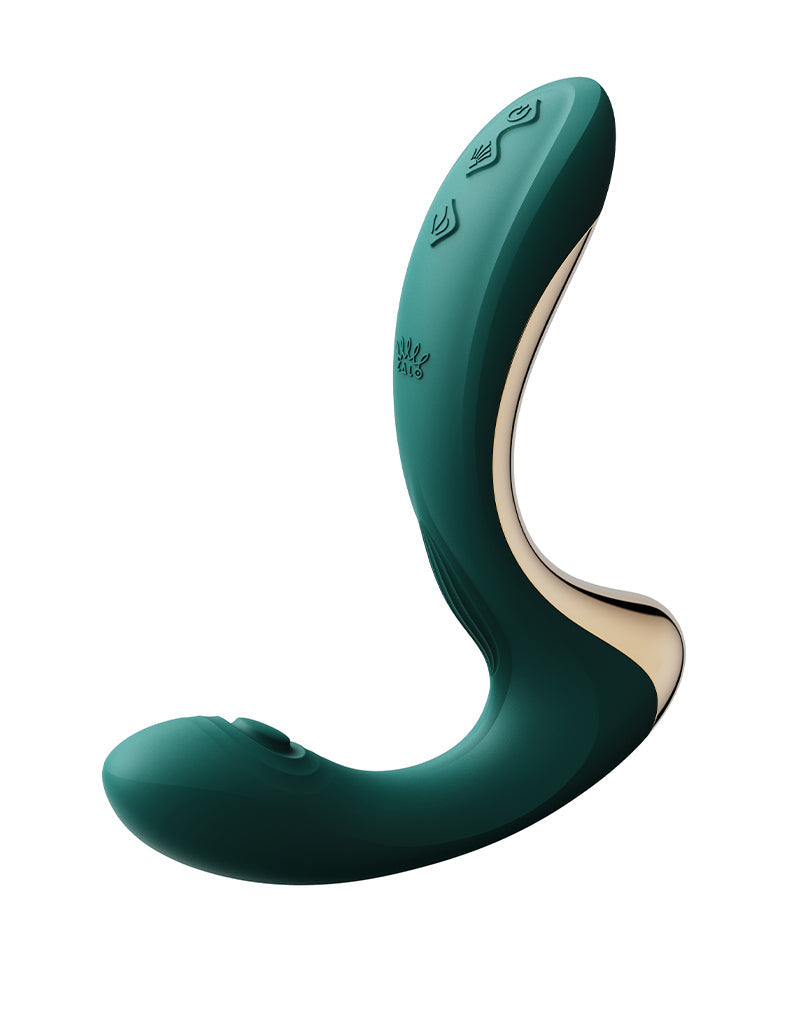 Zalo - Talis - G-Spot Pulsewave Vibrator met Zuigfunctie en Verwarmfunctie - Smaragd Groen-laced-up.nl
