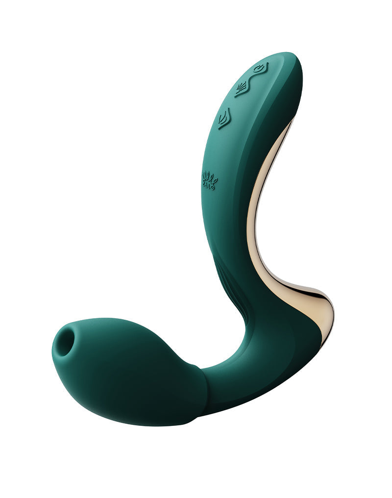 Zalo - Talis - G-Spot Pulsewave Vibrator met Zuigfunctie en Verwarmfunctie - Smaragd Groen-laced-up.nl